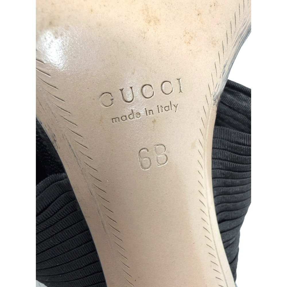 Gucci Black Heels Sandals Gold Heel Slide Mule Tom Ford Era 6B - Picture 7 of 9